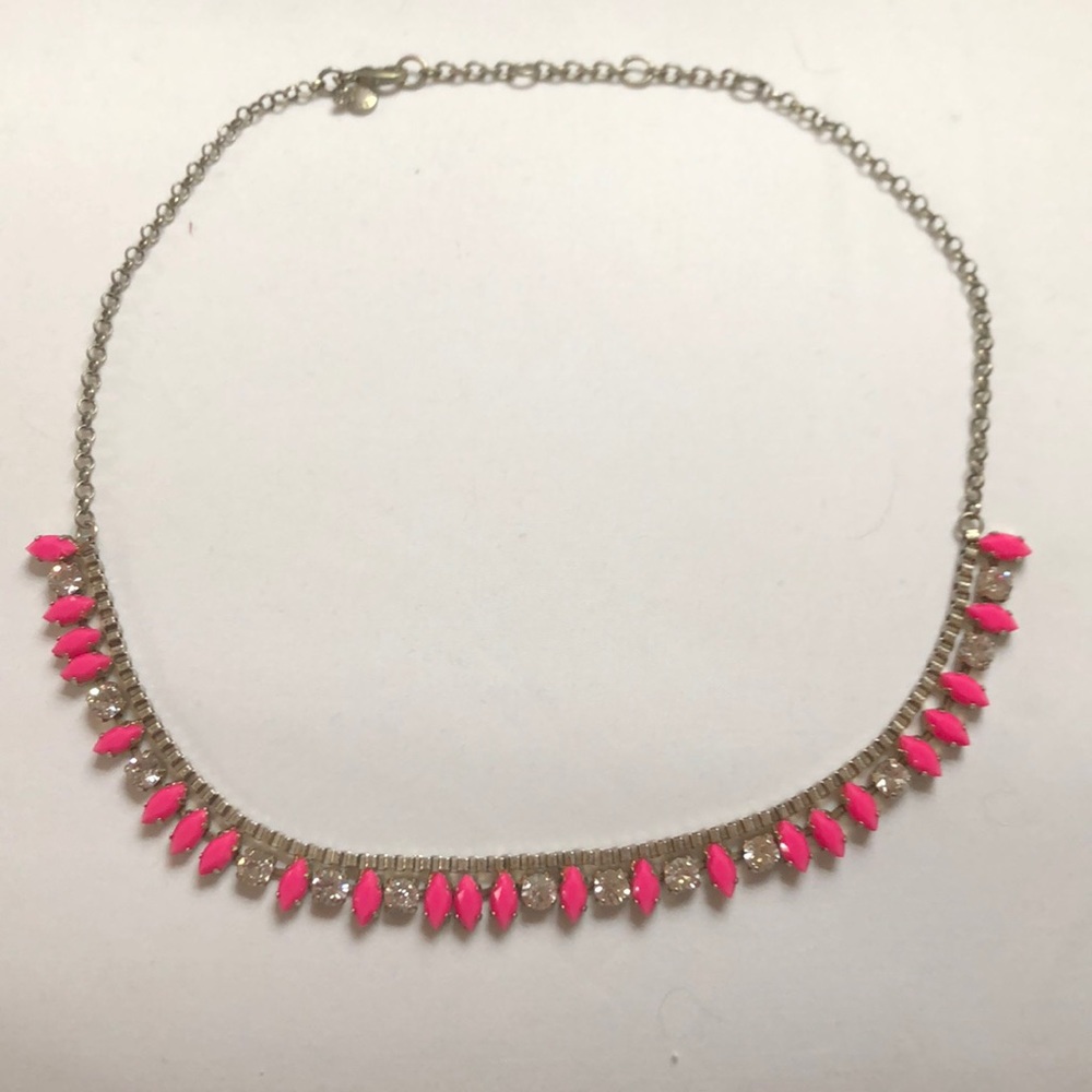 J. Crew Factory Pink Crystal Necklace